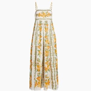 Farm Rio  Tropical Lightness Floral Cotton Maxi Dress